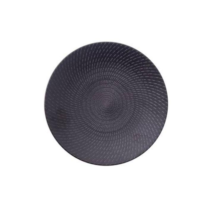 URBAN - BLACK SWIRL - ROUND COUPE PLATE - 23.5CM (12)