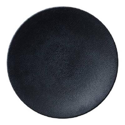 LEATHER - BLACK - ROUND COUPE PLATE - 23.5CM (12)