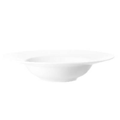 OLIVE - WHITE - ROUND RIM SOUP PLATE - 22.4CM (24)