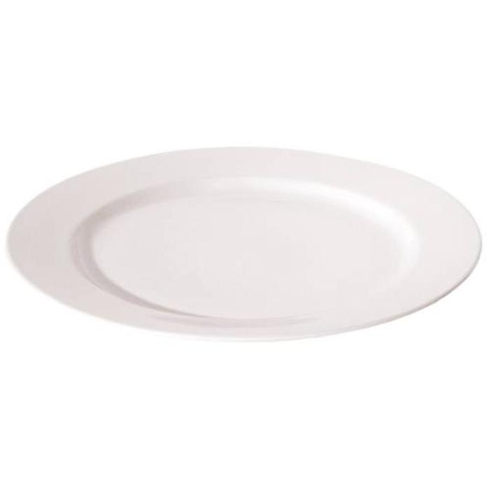 NEW BONE - WHITE -ROUND RIM PLATE - 17.5CM (24)