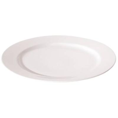 NEW BONE - WHITE -ROUND RIM PLATE - 17.5CM (24)