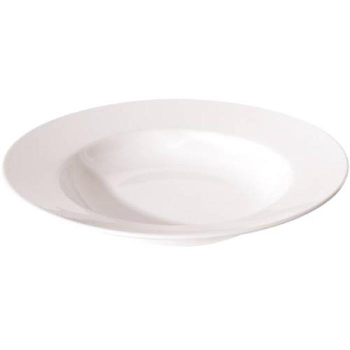 NEW BONE - WHITE - ROUND RIM SOUP PLATE - 27CM (12)