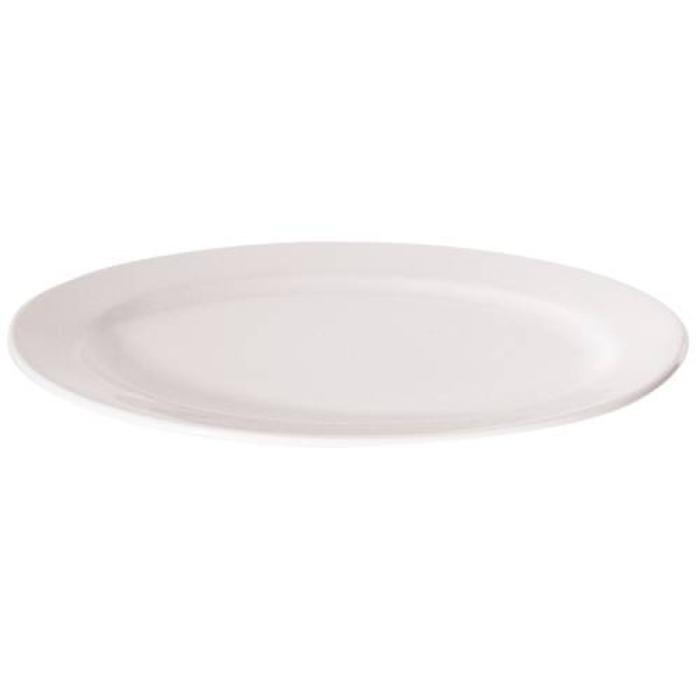 NEW BONE - WHITE - OVAL RIM PLATE - 36.8CM (6)