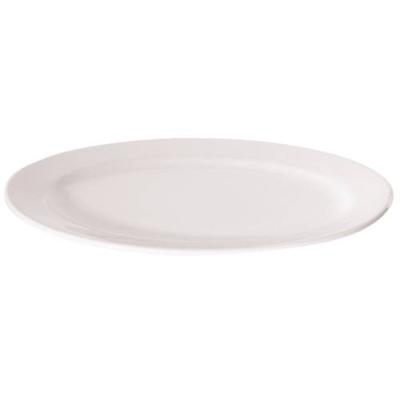 NEW BONE - WHITE - OVAL RIM PLATE - 36.8CM (6)