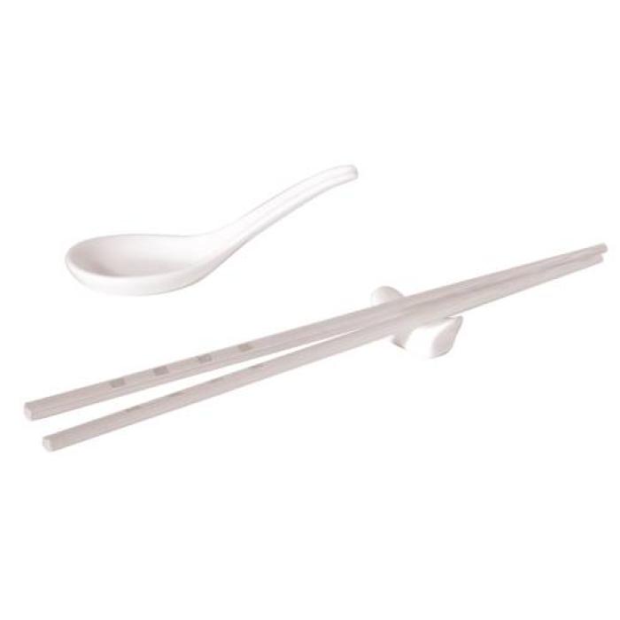 NEW BONE - WHITE - CHINESE SPOON - 13CM (24)