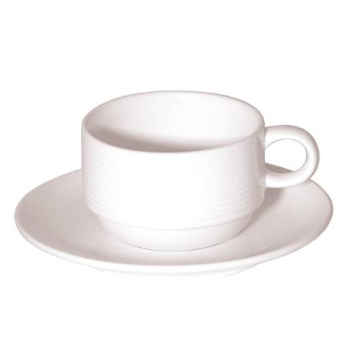 LINE - WHITE -  SAUCER - 14.5CM (24)