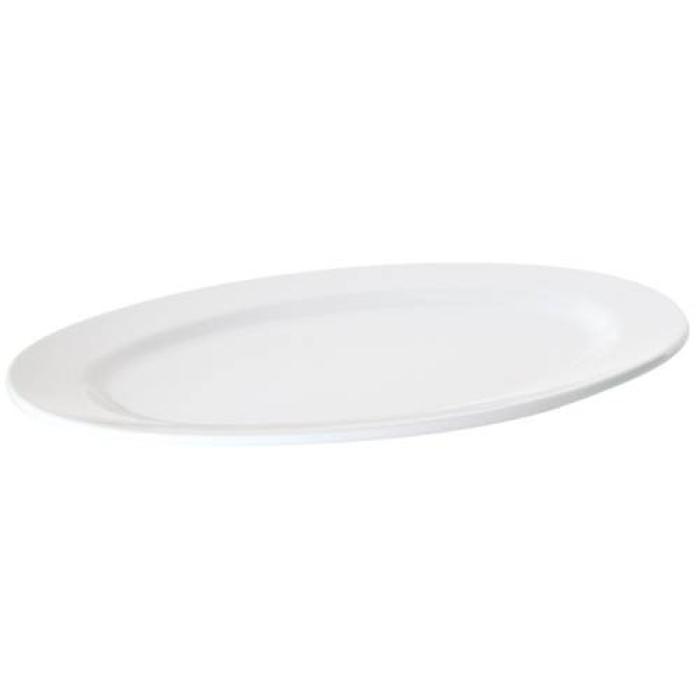 PRIMA - WHITE - OVAL RIMMED PLATTER -31CM (12)