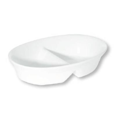 PRIMA - WHITE - OVAL DIVIDED BOWL - 20CM (12)