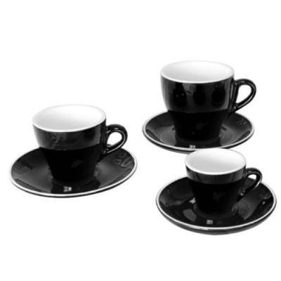 ITALIA - BLACK - CAPPUCCINO SAUCER - 14.2CM (12)