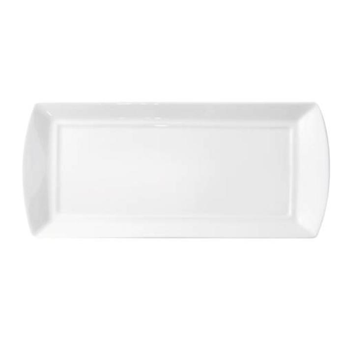 ACCENT - WHITE - RECT. PLATE WITH HANDLE - 29x13CM (12)