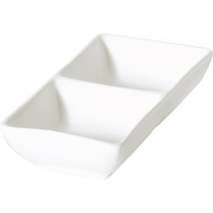 ACCENT - WHITE - RECT. 2-DIVIDED DISH - 14CM (12)