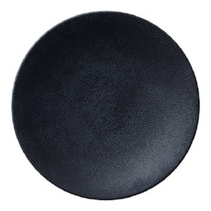 LEATHER - BLACK - ROUND COUPE PLATE - 23.5CM (12)