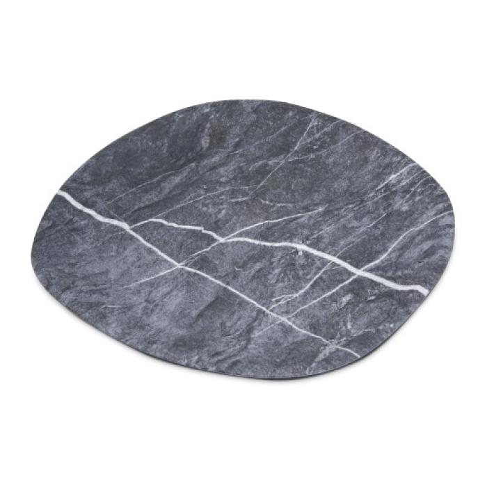 RIDGE MELAMINE OBLONG PLATTER - SOAPSTONE - 33cm