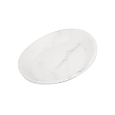 RIDGE MELAMINE COUP PLATE - MARBLE - 25.40cm