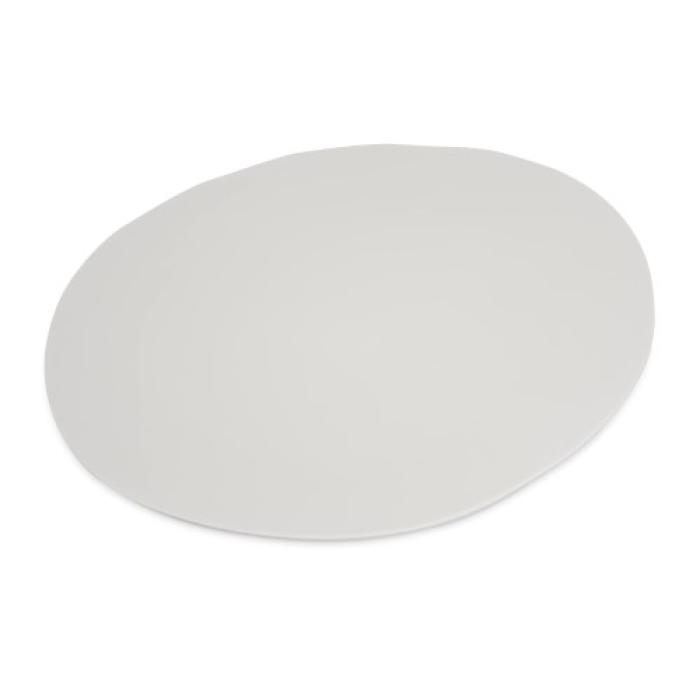 RIDGE MELAMINE RIMLESS PLATE - CEMENT - 27.90cm