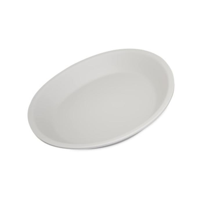 RIDGE MELAMINE COUP PLATE - CEMENT - 25.40cm