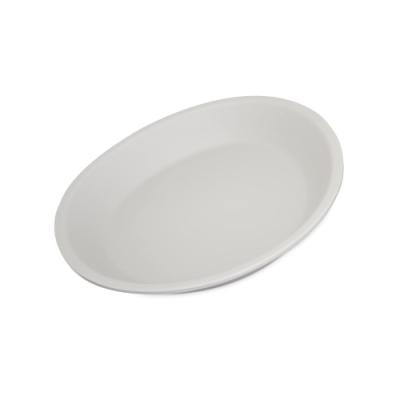 RIDGE MELAMINE COUP PLATE - CEMENT - 25.40cm