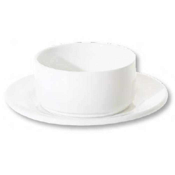 PRIMA - WHITE - DOUBLE WELL SAUCER - 15CM (24)
