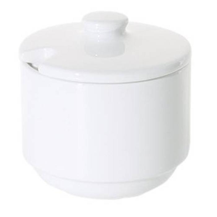 PRIMA - WHITE - SUGAR BOWL WITH LID -20CL (12)