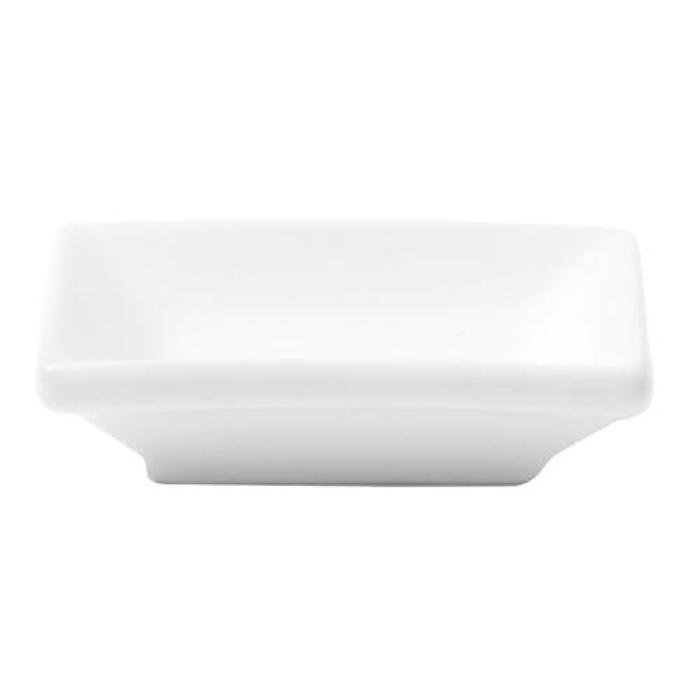 PRIMA - WHITE - RECTANGULAR SAUCE DISH - 9CM (24)