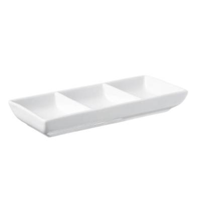 PRIMA - WHITE - 3 DIV. CONDIMENT DISH - 18CM (24)