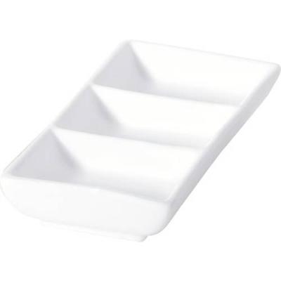 ACCENT - WHITE - RECT. 3-DIVIDED DISH - 17CM (6)