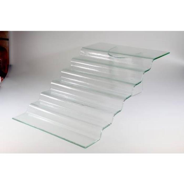 7-STEP STAND - CLEAR GLASS 63 x 40 x 20cm